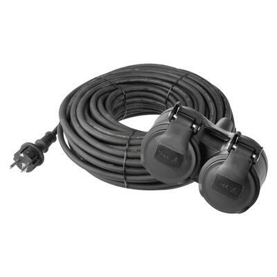 Prodlužovací kabel P0603 2 zásuvky 20m 3x1,5mm guma černý