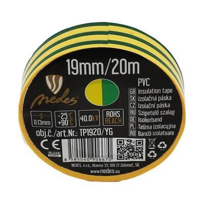 izolační páska 19mm/20m žluto/zelená NEDES