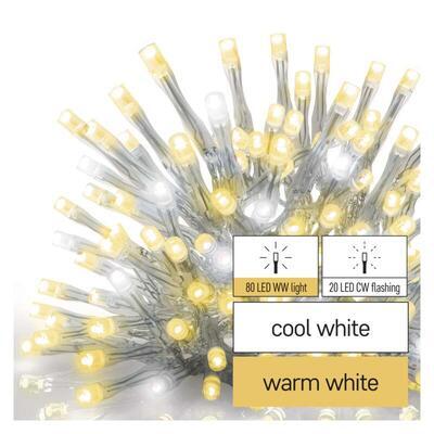LED spojovací vánoční řetěz blikající Standard - rampouchy teplá/studená bílá 2,5m IP44