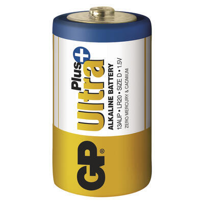 Baterie alkalická velký mono LR20 GP Ultra Plus