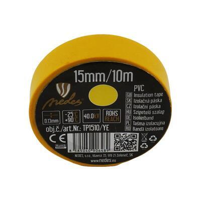 izolační páska 15mm/10m žlutá NEDES