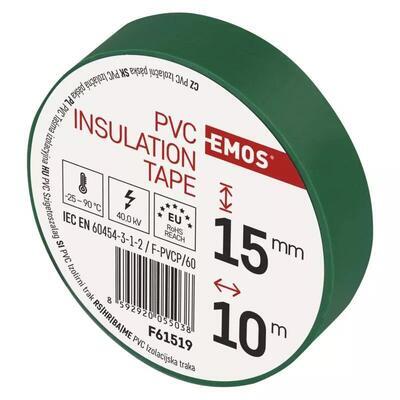Izolační páska 15mm/10m zelená EMOS