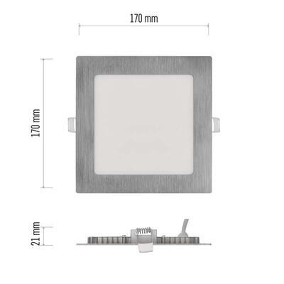 LED vestavné svítidlo NEXXO čtverec 12,5W stříbrné se změnou CCT - 2