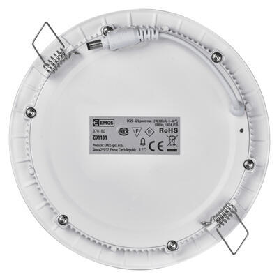 LED panel ZD1131 12W/3000K vestavný kruh bílý vč. PHE - 4